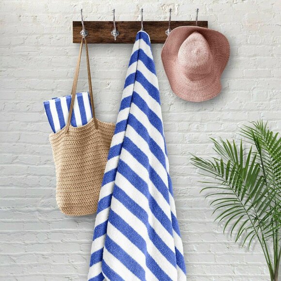 Ultra-Soft Quick-Dry 100%  Cotton Striped  Pool Cabana Beach Hotel Towel Set - Picture 7 of 7